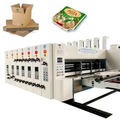 PLC Pizza Box Flexo Printing Slotting Machine 240mm فتحة عمق